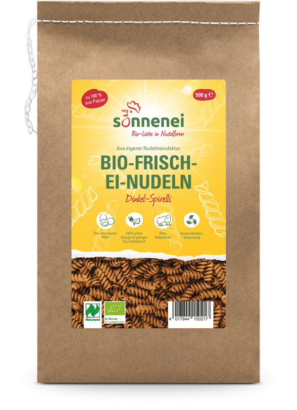Bio-Frischei-Nudeln: Dinkel-Spirelli